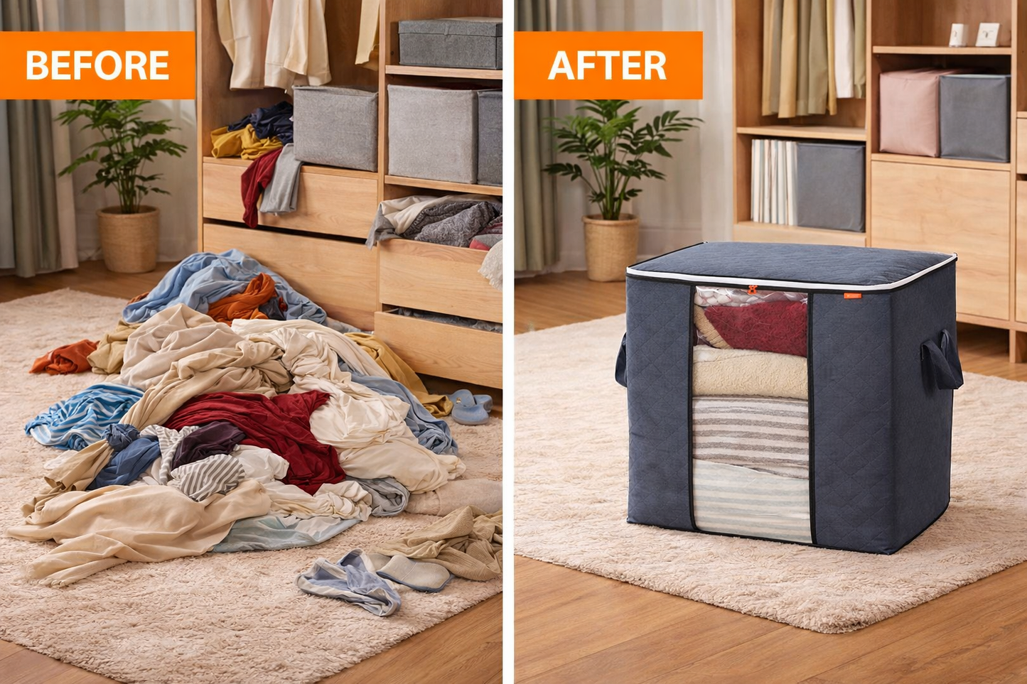 (Pack of 4) Storage Organizer Bags - 100GSM