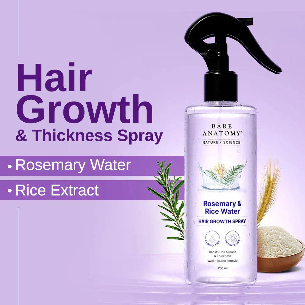 Rosemary & Rice Water Spray – Hair Growth, Hair Thickness & Hair Fall Control