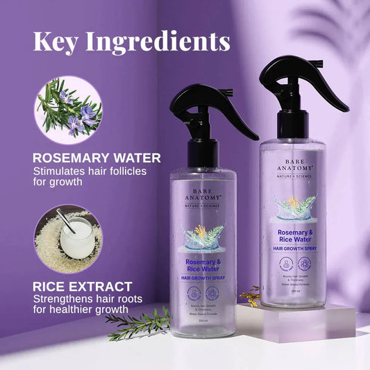 Rosemary & Rice Water Spray – Hair Growth, Hair Thickness & Hair Fall Control