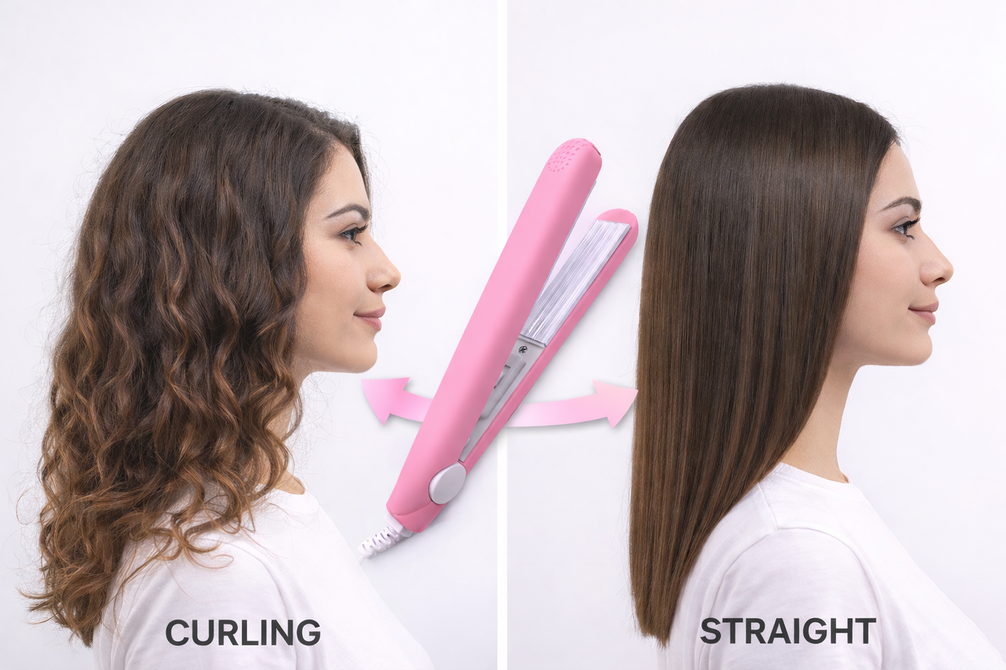 Mini 2-in-1 Hair Straightener & Curler (Travel Friendly)